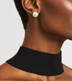 Jimmy Choo stud earrings with faux pearls and gold-tone JC logo (British brand)