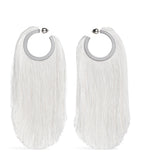Alaïa fringe hoop earrings with viscose details, UK version