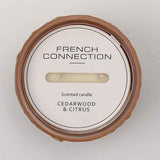 French Connection Cedarwood Citrus candle ceramic jar 444g - British product