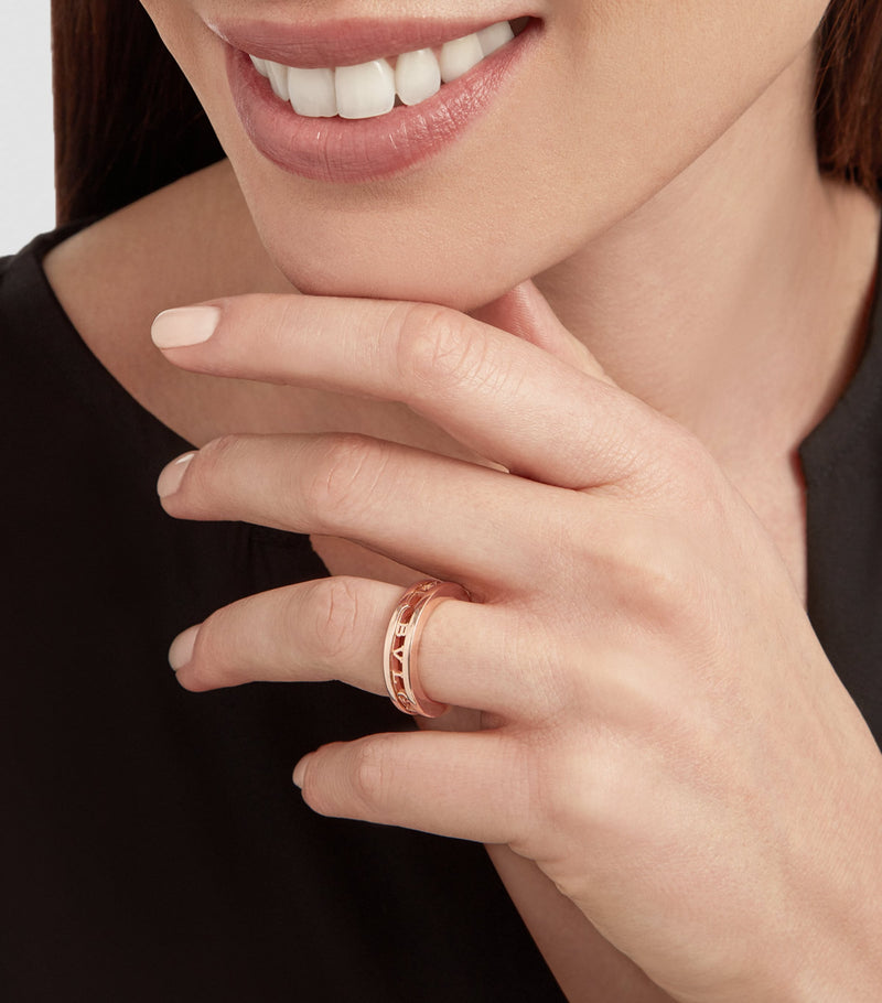 Bvlgari B.zero1 designer rose gold ring, UK version