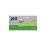Boots constipation relief suppositories 12 pack (British brand)