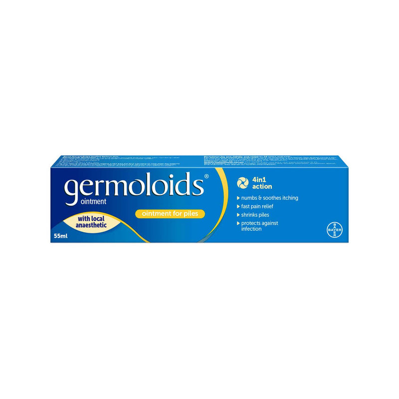 Germoloids Ointment for treating piles 55ml tube, UK version