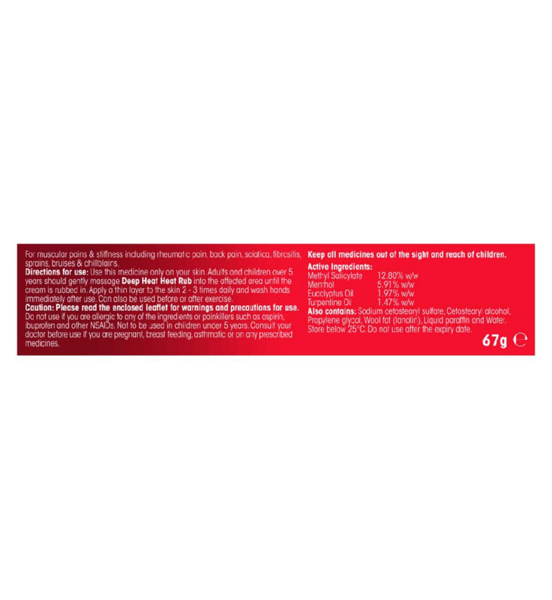 Deep Heat Heat Rub Pain Relief 67g - British product