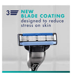 Gillette Mach3 razor handle with 2 blade refills, imported from the UK