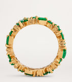 Suzanne Kalan yellow gold emerald and diamond eternity ring, UK version