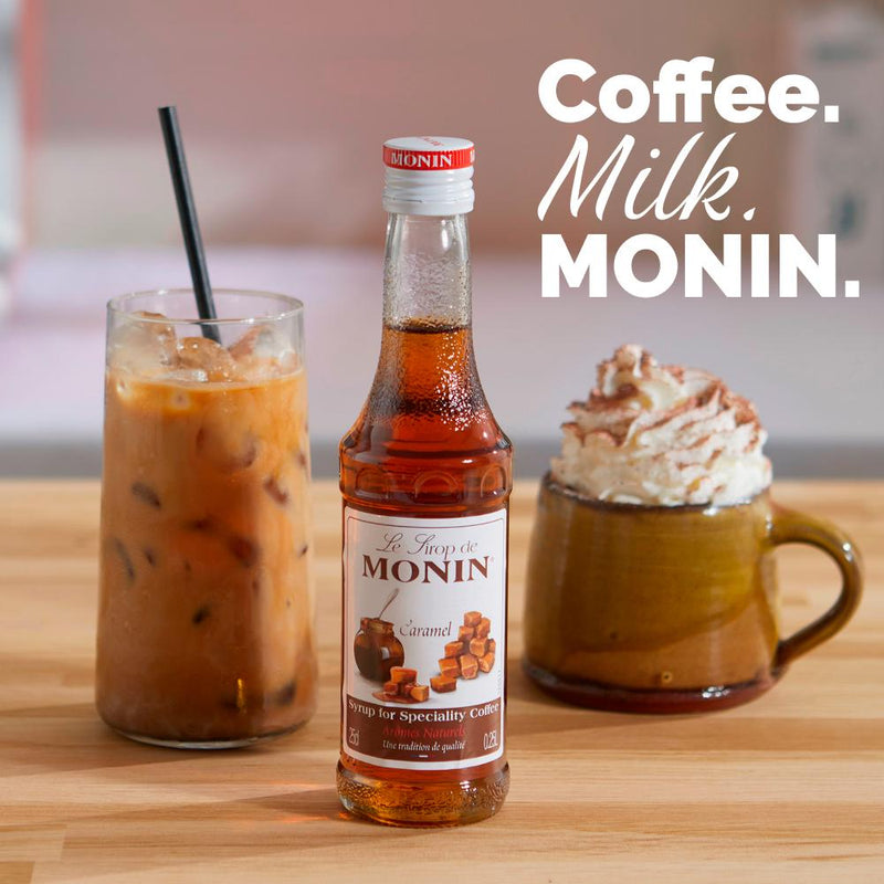 Monin Caramel Syrup 250ml, imported from the UK