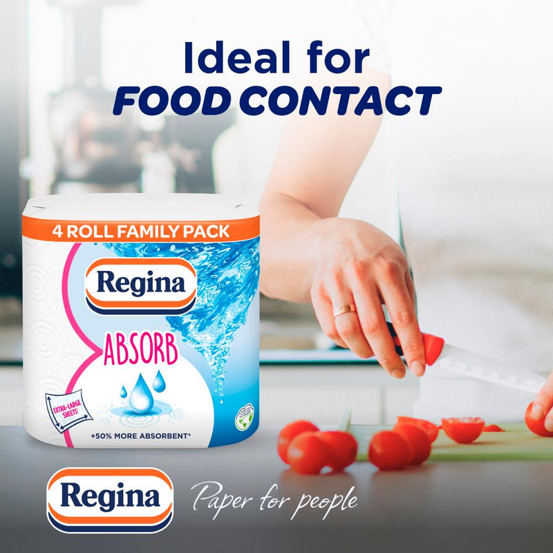 Regina Absorb kitchen towel rolls 4-pack, UK version