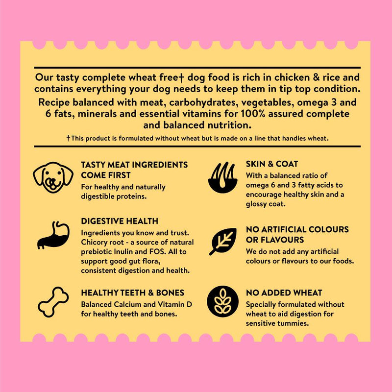 Wagg wheat free chicken dry dog food 2kg - British product