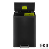 Costco UK EKO Ecocasa II 40L Recycling Pedal Bin 20L+20L Matte Black- Buy online at McGrocer