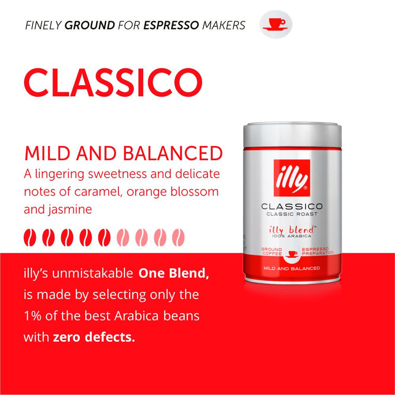 illy espresso medium roast ground coffee 250g, UK version