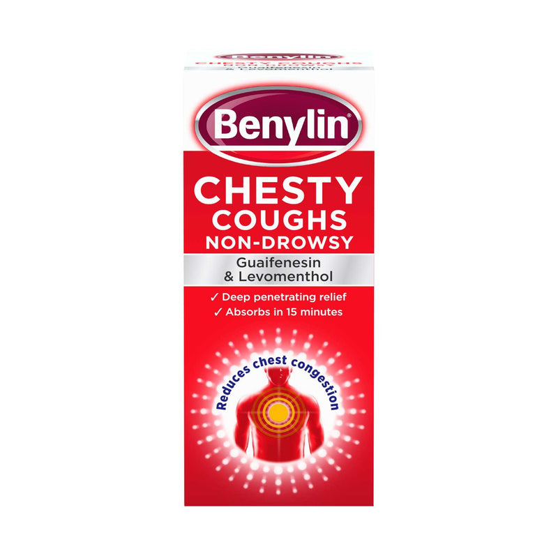 Benylin chesty coughs non-drowsy syrup 300ml, imported from the UK