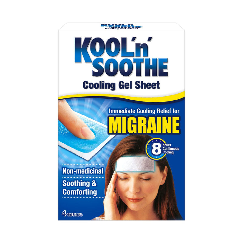 Kool 'n' Soothe Migraine cooling gel sheets 4 pack, UK version