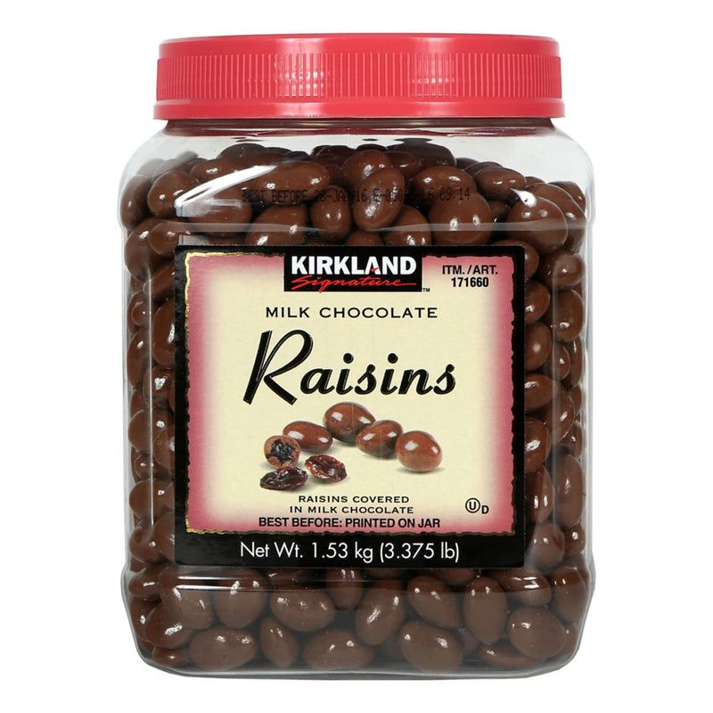 Kirkland Signature Milk Chocolate Coated Raisins 1.53kg, UK version