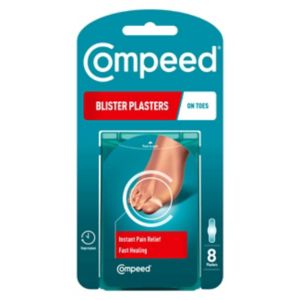 Compeed Hydrocolloid Plasters Anti-Ampoules Pour Orteils Coussinage Profond Boîte de 8