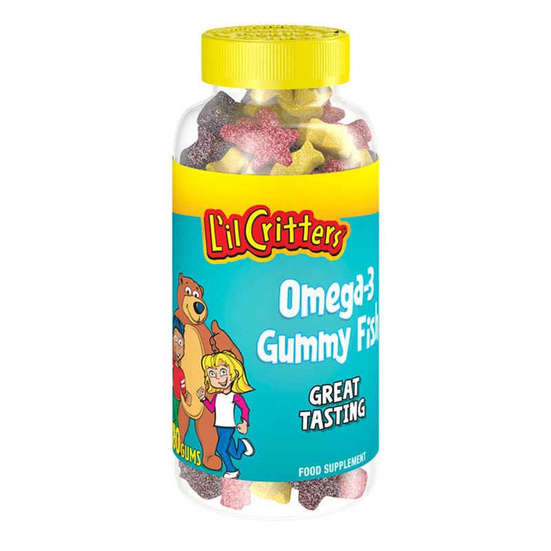 L'il Critters Omega-3 Gummy Fish Raspberry Lemonade supplement 180 pack, UK version