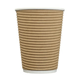 Cafe Express 12oz 340ml Brown Corrugated Hot Cups 1000 Pack