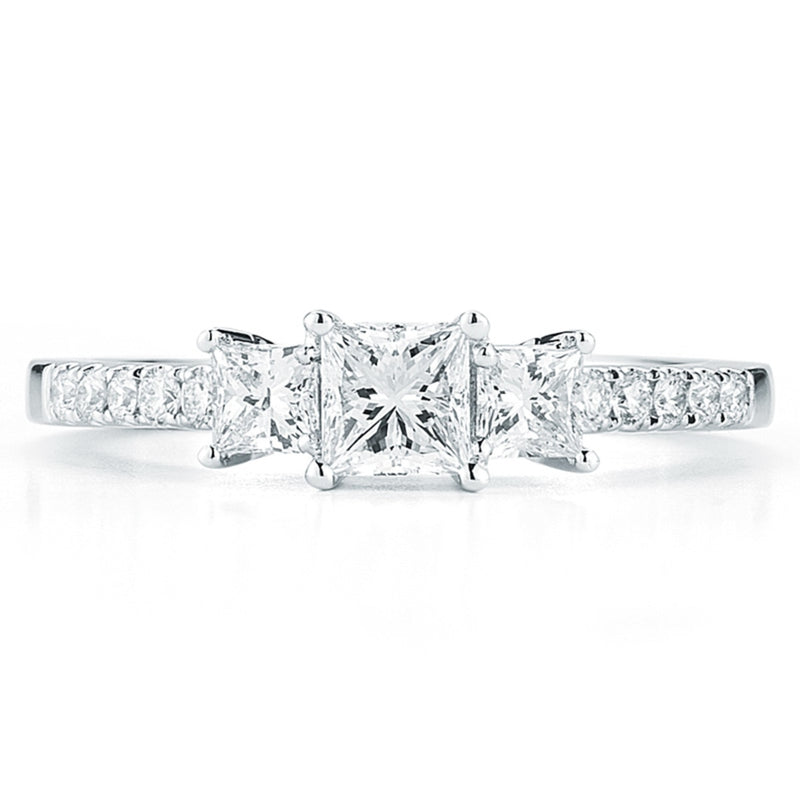 Costco diamond ring princess cut 1ctw size N, imported from the UK