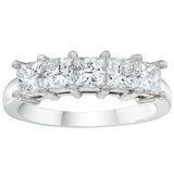 Costco UK 1.00ctw Princess Cut 5 Stone Platinum Diamond Ring, Size N- Buy online at McGrocer