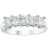 Costco UK 1.00ctw Princess Cut 5 Stone Platinum Diamond Ring, Size N- Buy online at McGrocer