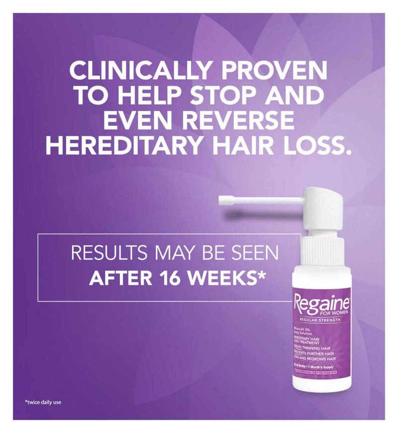 Regaine hair loss treatment for women regular strength 60ml, imported from the UK