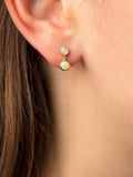 E.W Adams 18ct gold opal earrings D11mm, UK version
