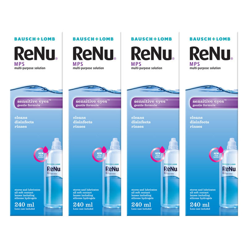 Bausch & Lomb multi-purpose contact lens solution 4 x 240ml - British product