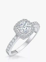 John Lewis Jools by Jenny Brown Emerald Cut Cubic Zirconia Halo Ring Silver- Buy online at McGrocer