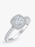 Jools by Jenny Brown Emerald Cut Cubic Zirconia Halo Ring Silver