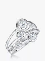 John Lewis Jools by Jenny Brown 5 Cubic Zirconia Stone Bubble Ring Silver- Buy online at McGrocer