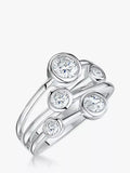 Bague à bulles Jools by Jenny Brown 5 zircones cubiques, version UK