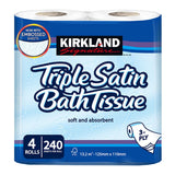 Costco UK Kirkland Signature Triple Satin 3-Ply Toilet Tissue, 40 Rolls- Buy online at McGrocer