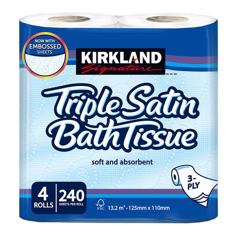 Kirkland Signature Triple Satin 3-ply toilet tissue 40 rolls - British product