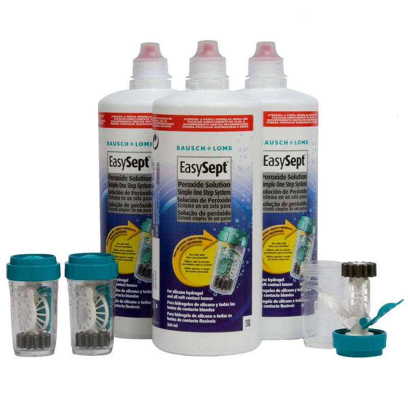 Bausch & Lomb EasySept Peroxide Solution 3 x 360ml - British product