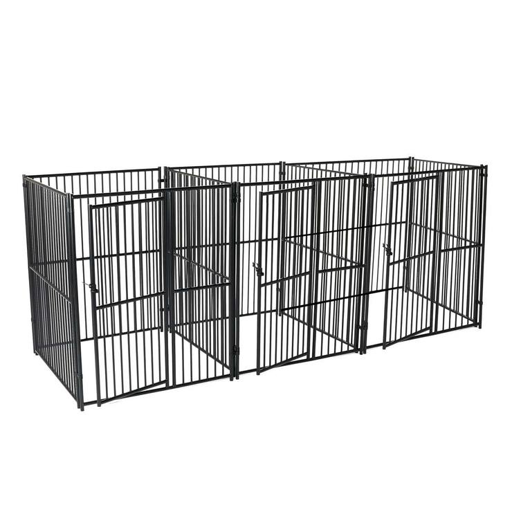 3-Run Euro Style Kennel with Common Wall 5 L x 5 W x 6ft H 15 L x 15 W x 18m H