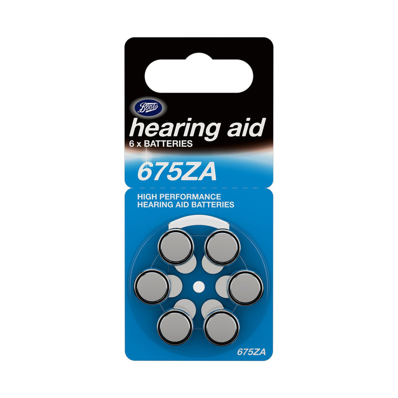 Boots 675ZA hearing aid batteries blue 6 pack - British product