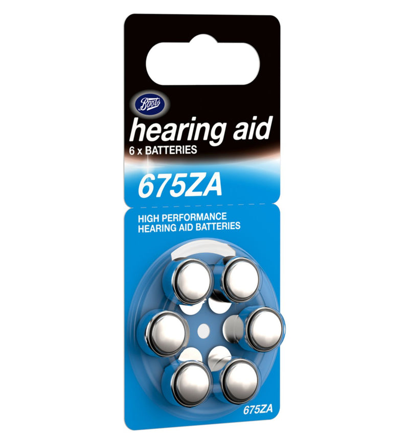 Boots 675ZA hearing aid batteries blue 6 pack - British product
