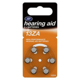 Boots 13ZA hearing aid battery pack of 6 - British product