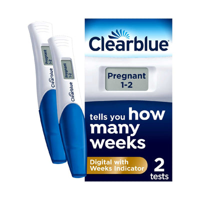 Boots Clearblue Digital Pregnancy Test with Weeks Indicator 2 tests- Buy online at McGrocer