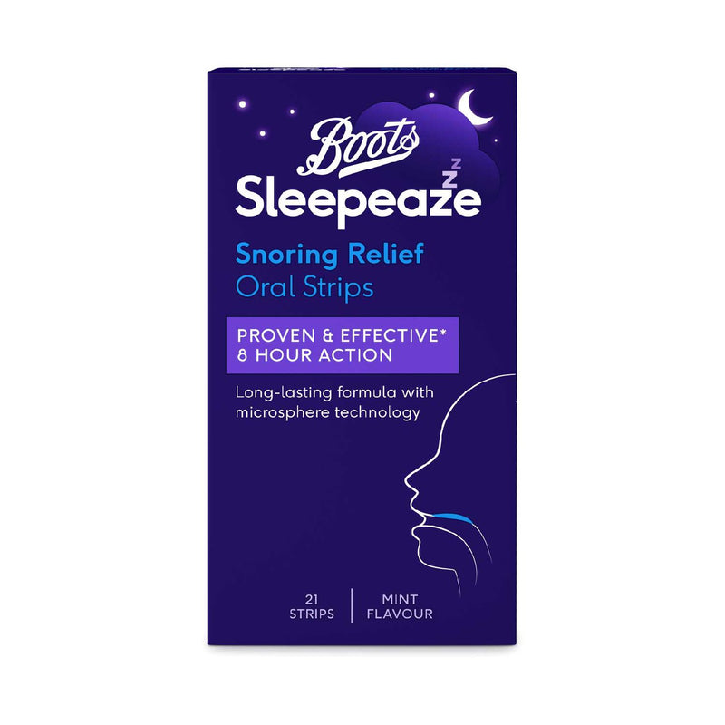 Boots Sleepeaze snoring relief oral strips 21 count - British product