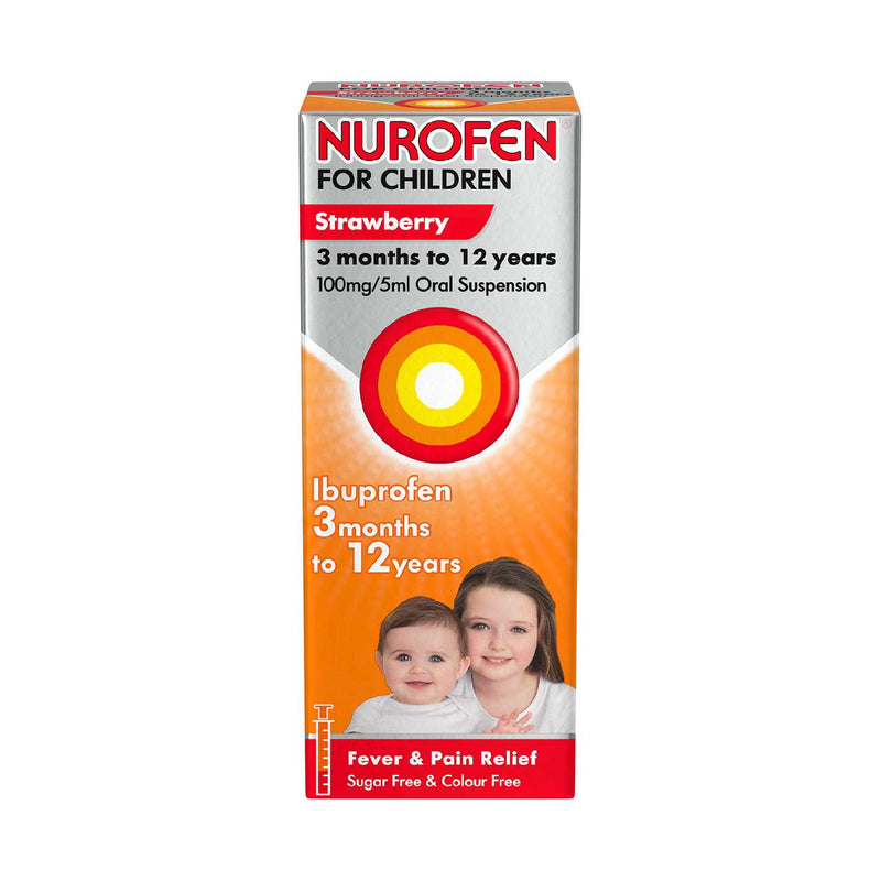 Nurofen children's strawberry oral suspension 200ml - British product