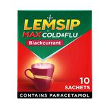 Boots Lemsip Max Cold & Flu Blackcurrant Cold and Flu Relief Sachets 10 Sachets- Buy online at McGrocer