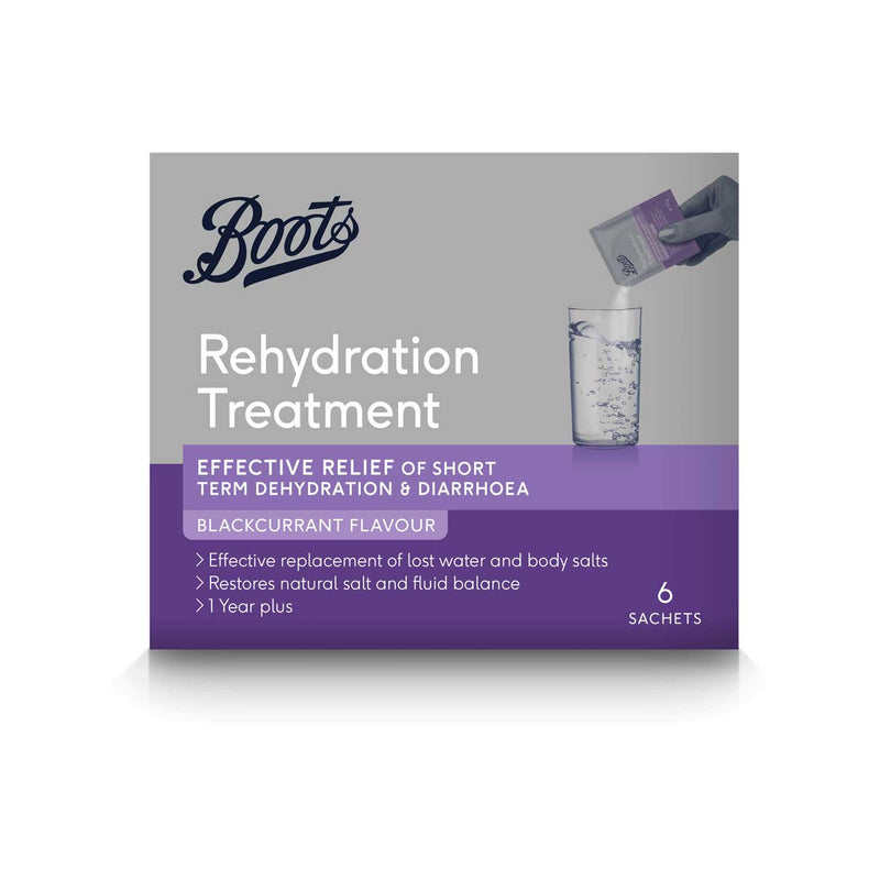 Boots Rehydration Treatment blackcurrant 6 sachets - British product