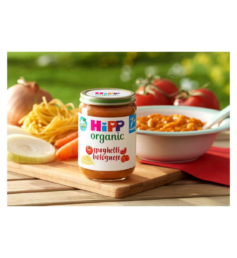 HiPP organic spaghetti bolognese baby food jar 190g (British brand)