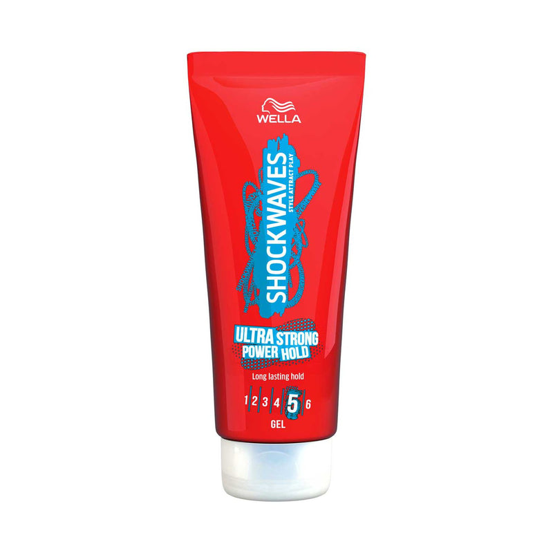 Wella Shockwaves ultra strong power hold hair gel 200ml (British brand)