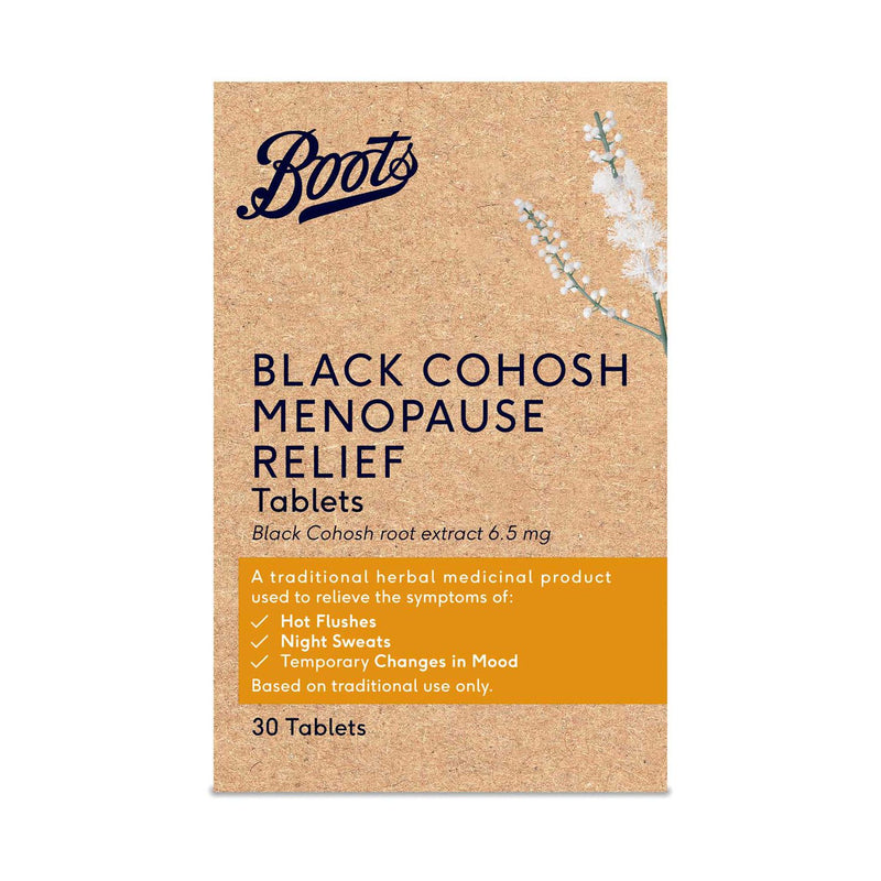 Boots Menolieve black cohosh tablets 30 - British product