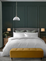 White 400 Thread Count Egyptian Cotton Sateen Duvet Cover and Pillowcase Set