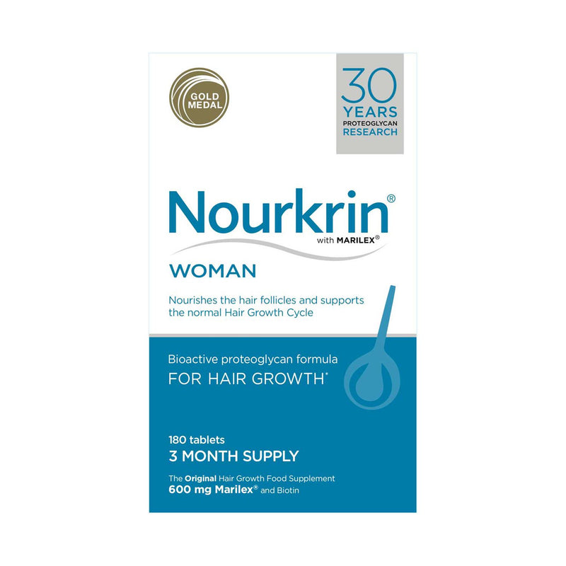 مكمل Nourkrin Woman لنمو الشعر 180 قرصًا، مستورد من المملكة المتحدة