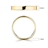 Costco 18ct yellow gold flat court wedding ring 3.0mm - British product