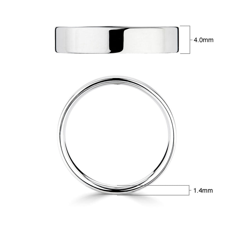 Costco 18ct white gold wedding ring flat court 4mm, UK version