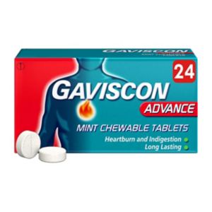 Gaviscon Advance tablets Mint 24 Tablets, UK version